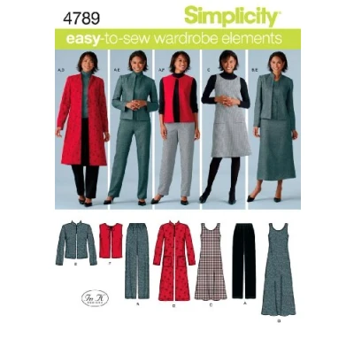Afbeelding van Simplicity 4789Women&#039;s &amp; Plus Size Smart en vrijetijdskleding, papier, wit, BB (20W 28W)