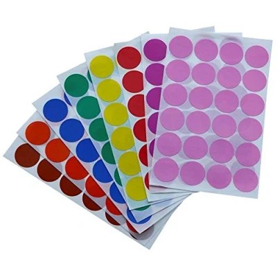 Afbeelding van Royal Green stipstickers van 25 mm, gekleurde etiketten in groen, geel, roze, paars, oranje, bruin, blauw en rood pakket 768 stuks.