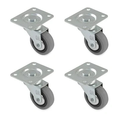 Afbeelding van Amig Verpakking met 4 meubelwielen model 2502 plaat en lagers diameter: 30 mm maximale belasting per rol: 15 kg gemaakt van rubber kleur: grijs zonder rem