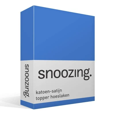 Afbeelding van Snoozing Katoen satijn Topper Hoeslaken Eenpersoons 100x200 cm Meermin