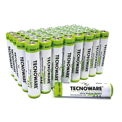 Afbeelding van Tecnoware Ultra Alkaline AAA batterijen 1.5 Volt Ideaal voor speelgoed, controllers, afstandsbedieningen, zaklampen, horloges, consoles en andere apparaten die op werken. Pak 40 stuks