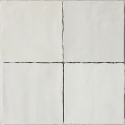 Afbeelding van Moos White glans handvorm 13x13 Wit Vloertegel badkamer Wandtegel