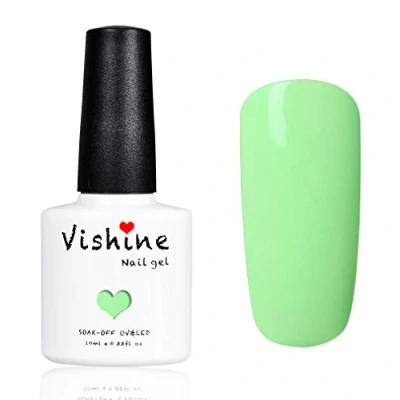 Afbeelding van Vishine Nagellak, semi permanent, soak off, UV, LED, gel, manicure, 8 m, lichtgroen 802