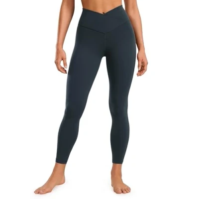 Afbeelding van CRZ Yoga Womens Butterluxe Cross Waist Workout Leggings 25&quot; V Crossover High Waisted Gym echte marine S