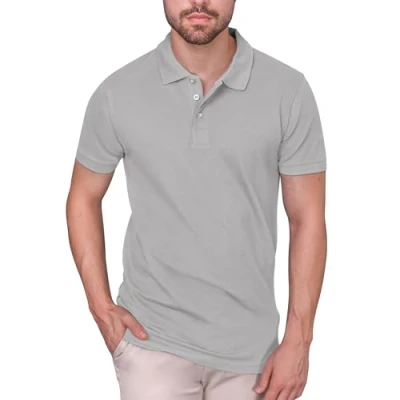 Afbeelding van HRM heren Heavy Stretch Polo I Premium Shirt voor van 95% katoen en 5% elastaan Basic poloshirt wasbaar tot 40 C Hoogwaardige duurzame herenkleding Workwear, zand, 5XL