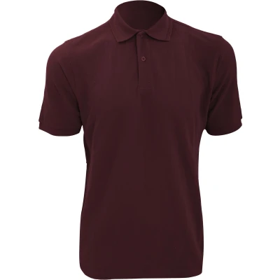 Afbeelding van Russell Heren Ripple Collar &amp; Manchet Poloshirt Met Korte Mouwen (Bourgondië) Maat 2XL