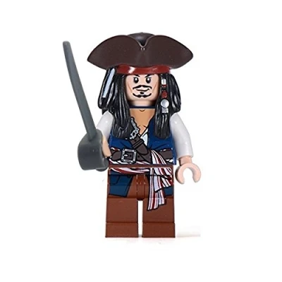 Afbeelding van LEGO® Pirates of the Caribbean Jack Sparrow ™ minifiguur met driehoekige zeldzame versie vanaf 30133