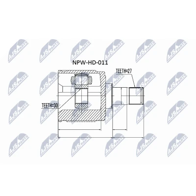 Afbeelding van Homokineet reparatie set, aandrijfas NTY NPW HD 011