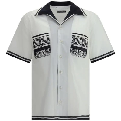 Afbeelding van Short sleeve Cotton Shirt with Cuban Collar and Button Closure