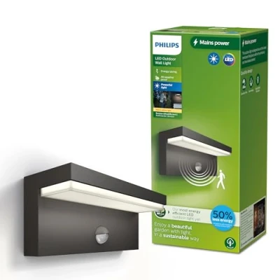 Afbeelding van Philips Bustan 8720169257399 LED buitenlamp met bewegingsmelder (wand) 3.8 W Antraciet