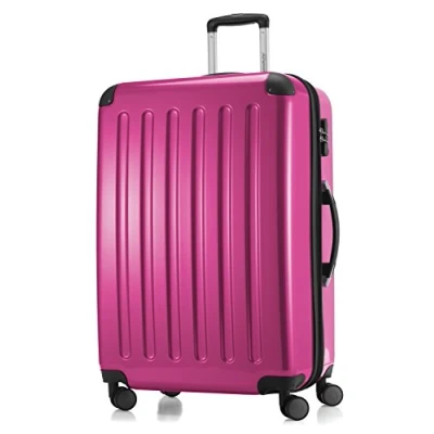 Afbeelding van HAUPTSTADTKOFFER ALEX koffer met harde schaal, trolley, rolkoffer, reiskoffer, 4 dubbele wielen, uitbreiding, magenta, 75 cm,