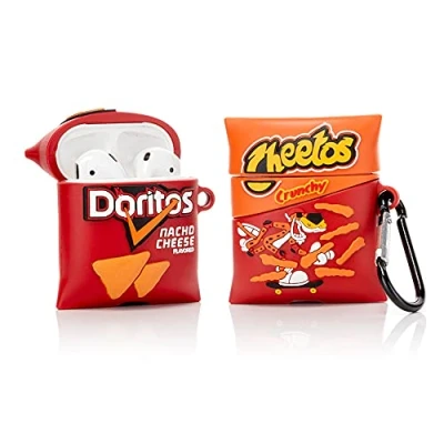 Afbeelding van Derhom Airpods siliconen Hoesje Compatibel met Apple 1 en 2 [Snoep Snacks Serie][2 Pack] (Doritos/Cheetos)