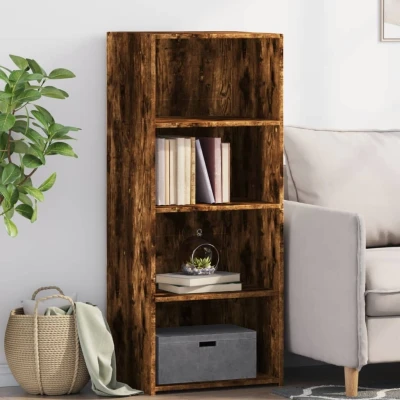 Afbeelding van Hoge kast 50x41x124 cm bewerkt hout gerookt eikenkleurig