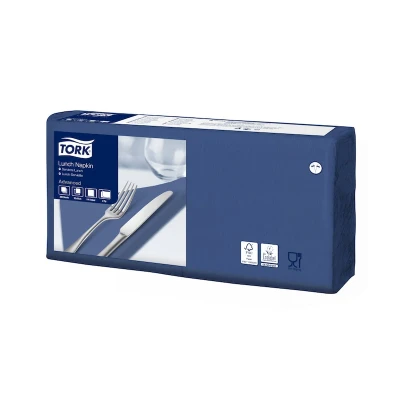 Afbeelding van Tork Lunchservet 33x33cm 2 laags 1/4 vouw 10x200 donkerblauw