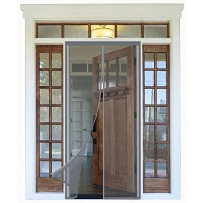 Afbeelding van Magnetische Vliegengordijn Hordeur, 175x235cm (68.89x92.51in) Vliegengaas Balkondeur,Magnetisch Automatisch Sluiten Insectenwering,voor Woonkamer, Terrasdeur, Kleefmontage Zonder Boren，Grijs