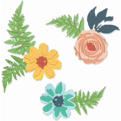 Afbeelding van Sizzix Thinlits Die Set 11PK Flowers &amp; Fern van