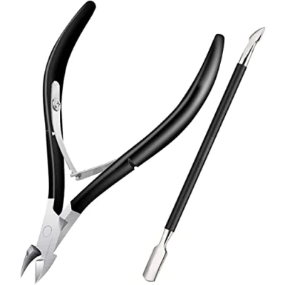 Afbeelding van Cuticula Cutter met nagelriempusher Velkomin nagelriemverwijderaar Nipper Professionele RVS Clipper Duurzaam Pedicure Manicure Tools voor vingernagels en teennagels