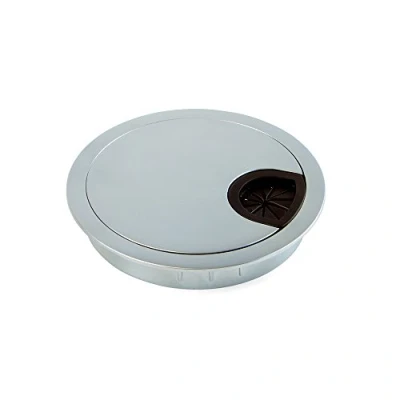 Afbeelding van Emuca kabeldoorvoer van zamak voor inbouw in tafel, diameter 80 mm, chroom mat