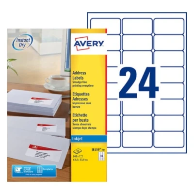 Afbeelding van Etiket Avery J8159 40 63.5x33.9mm wit 960stuks