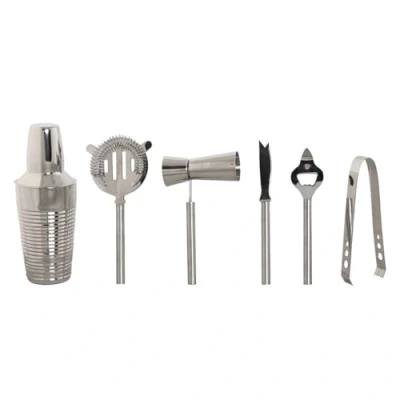 Afbeelding van Cocktail Set Home ESPRIT Gouden Zilverkleurig Roestvrij staal 22 x 21 cm
