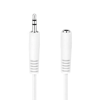 Afbeelding van HDSupply AC016 100 Audio Stereo verlengkabel 3,5 mm stekker op aansluiting, Ultra Slim Design, 10,0 m, wit