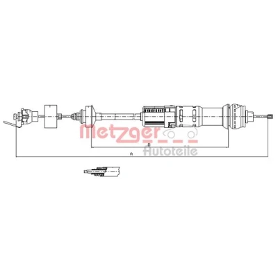 Afbeelding van METZGER 11.2284 Koppelingskabel Met automatische bijstelling COFLE CITROËN: Xsara Hatchback, Picasso