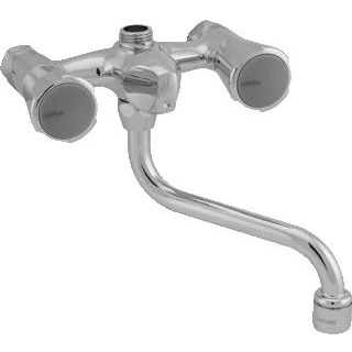 Afbeelding van Venlo Nimbus II Messing Eco douchekraan +omstel 120 mm onderuitl.
