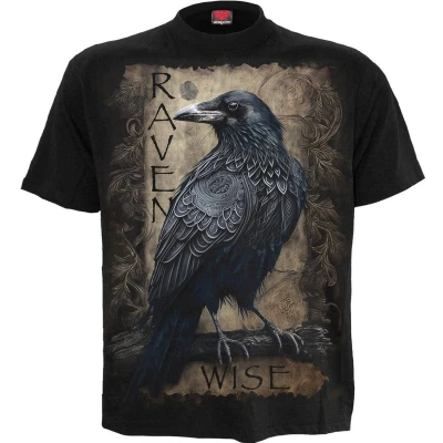 Afbeelding van Spiral Raven Wise Heren T shirt M Zwart