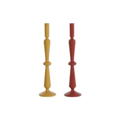 Afbeelding van Kroonkandelaar Home ESPRIT Mosterd Terra cotta Aluminium 10 x 41 cm (2 Stuks)