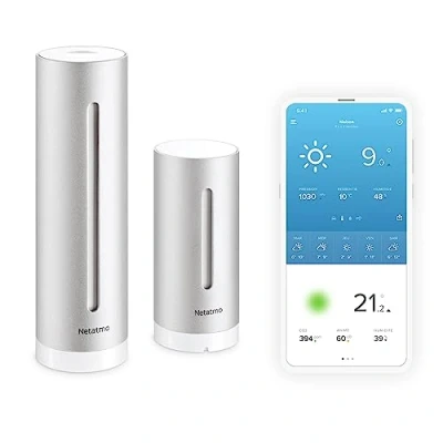 Afbeelding van Netatmo NWS01 Ec Smart WLAN, Draadloze Binnen en Buitensensor voor Weersvoorspelling, Meerkleurig