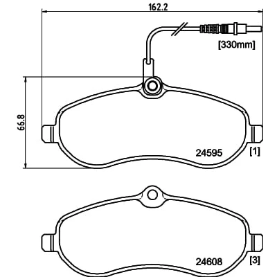 Afbeelding van HELLA 8DB 355 013 411 Remblokkenset Met slijtage waarschuwingscontact remzadelschroef toebehoren PEUGEOT: Expert II Van, Tepee