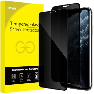 Afbeelding van JETech Privacy Full Coverage Screen Protector voor iPhone 11 Pro Max/XS Max 6,5 Inch, Volledige Dekking Anti Spy Gehard Glas Film Schermbeschermer, Hoesje Vriendelijk, 2 Stuks
