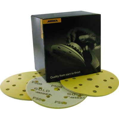 Afbeelding van MIRKA Gold Soft Schuim Schuurschijven 150mm met 15 gaten P500