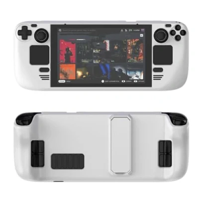 Afbeelding van Kleurrijke beschermhoes geschikt voor stoomdek PC materiaal volledige dekking met standaard huidvriendelijke feel game console accessoires (wit)