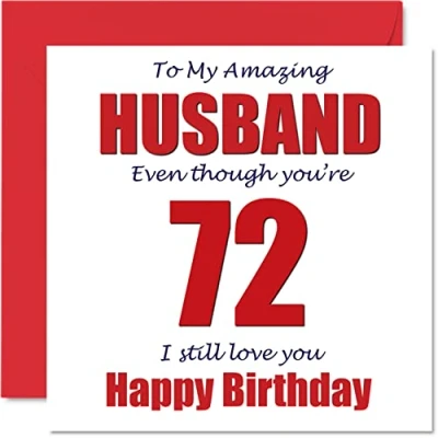 Afbeelding van Grappige 72e verjaardagskaarten voor echtgenoot 72 I Still Love You Gelukkige verjaardagskaart van echtgenote partner, tweeënzeventig secondenzeventig manlief plagen geschenken,