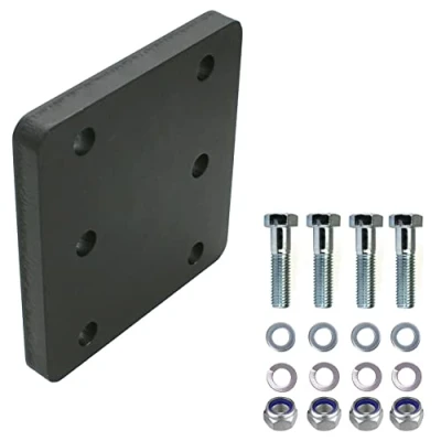 Afbeelding van Universele adapterplaat voor hoogteverstelling 3x83 van de trekhaak 4 gaten 83x56 mm AHK Bock flensballen. (3x56 met 4xM10 schroevenset, 83x56mm Bock)