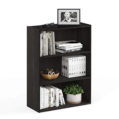 Afbeelding van Furinno Pasir 3 traps open plank, boekenplanken, espresso, 57,7 (breedte) x 80 (hoogte) 24,1 (diepte) cm