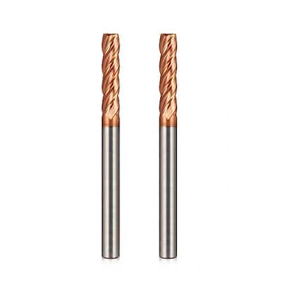 Afbeelding van 8 mm frezende molen wolfraamcarbide frees schachtfrees 4 fluit, 35 snijlengte spiraalfrees bit 2 stuks TiSiN Coat frezen, 55 HRC snijfrees set boor voor aluminiumlegering, staal, koper