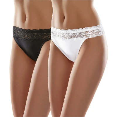 Afbeelding van Merry Style Dames Slip Onderbroek Katoen Regular Taille 2 Pack MS GAB 24 Panties nnn 2P (2Pack) Zwart/Wit M