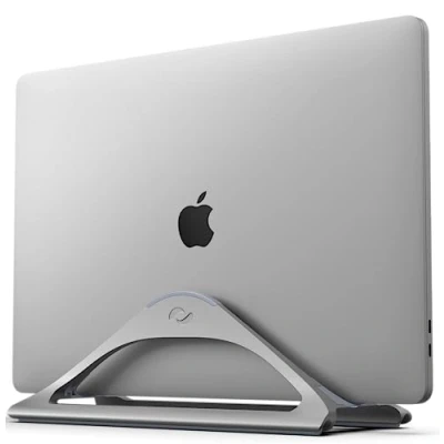 Afbeelding van HumanCentric Verticale laptopstandaard voor bureaus (Space Grey) Verstelbare houder om Apple MacBook, MacBook Pro en andere laptops te dokken werk thuiskantoor organiseren