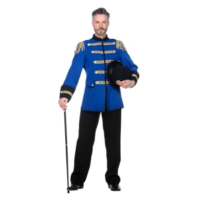 Afbeelding van Wilbers &amp; Circus Kostuum Meister Der Blauen Lacher Man Blauw Maat 58 Carnavalskleding Verkleedkleding