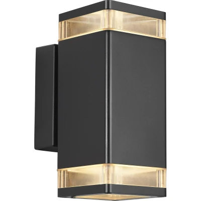 Afbeelding van Nordlux Elm wandlamp buiten rechthoekig 23,5 cm hoog IP44 GU10 zwart