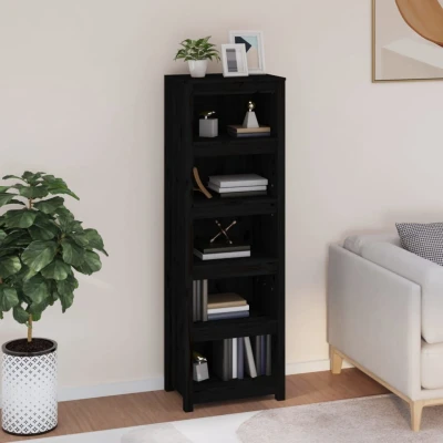 Afbeelding van Boekenkast 50x35x154 cm massief grenenhout zwart