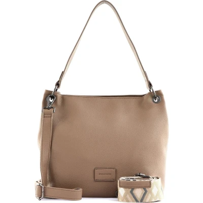 Afbeelding van FREDsBRUDER Leren Schoudertas Lanbe Hobo Bag Feather Grey Taupe