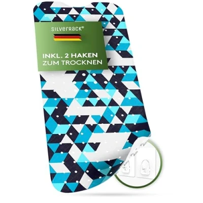 Afbeelding van SilverRack Badmat, 100 x 40 cm (3D motief, turquoise), antislipmat, badkuip, BPA vrij, voor kinderen en baby&#039;s, douchemat, schimmelbestendig machinewasbaar, boho badmat