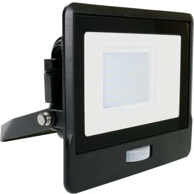 Afbeelding van V TAC VT 138S B LED Schijnwerpers met PIR Sensor Zwart Samsung IP65 30W 2340 Lumen 6500K 5 Jaar