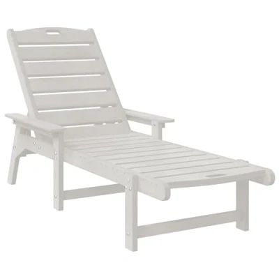 Afbeelding van vidaXL Zonligstoel Wit 53x162x98.5 cm HDPE
