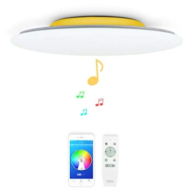 Afbeelding van chysongoods Muziek LED Plafondlamp met 2 Bluetooth Speaker Afstandsbediening Dimbare APP RGB Kleurverandering als Moderne Smart Lamp voor Woonkamer Keuken Badkamer Lounge