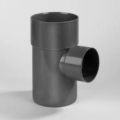 Afbeelding van Dyka Verloop T stuk 2x mof en 1x spie 87.5 PVC grijs keurmerk BRL52100 50 x 32mm
