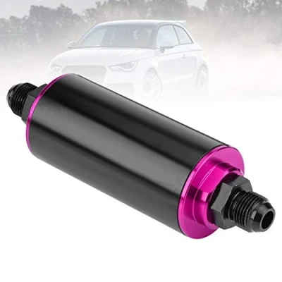 Afbeelding van KSTE Benzinefilter aluminium, High Flow Universal 100 micron AN6 Aluminium brandstofleiding Benzine Filter voor Vrachtwagen Auto Violet